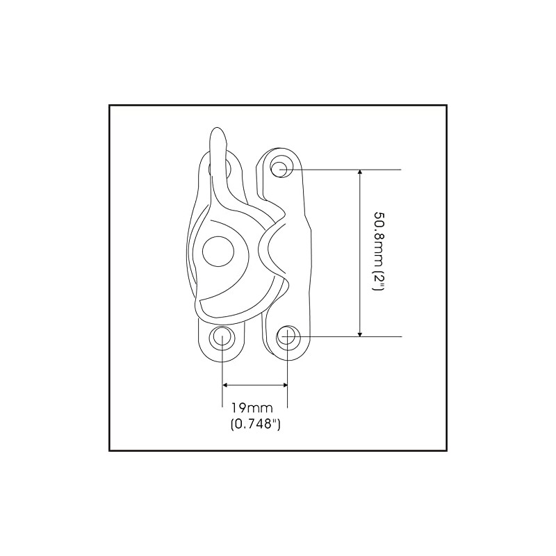 QCAA Forged Brass Sash Lock in Solid Brass, CTC 2",