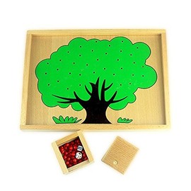 DANNI Montessori Children Math Teaching Aids Montessori Baby Wood Apple Tree Box Toy Number Matching Wood Math Count Education Toys