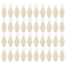 Sourcing Map 40pcs Apricot Plastic Rhombus Motel Keychain Blanks, Key Tags, Luggage Labels