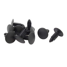 sourcingmap 10 Pcs Auto Car Plastic Rivets Fastener Door Clips Black 6.5x6mm