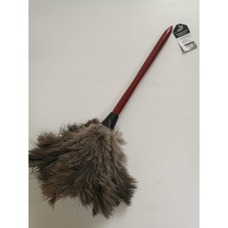 18" Feather Duster Wooden Handle | Natural for Cleaning and