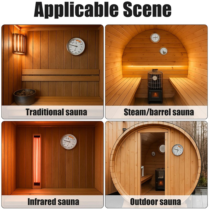 Sauna Thermometer and Hygrometer Combo – Precise Temperature & Humidity