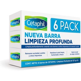 Cetaphil Limpieza Profunda, Paquete con 6 Barras de 127g c/u