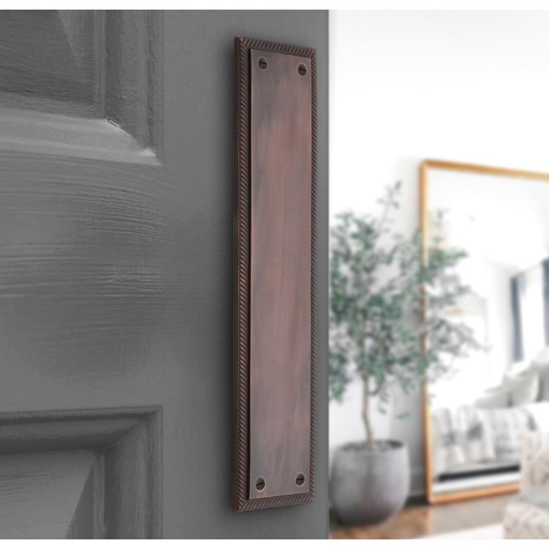 5mm Heavy Duty Solid Cast Brass Georgian Finger Plate Door