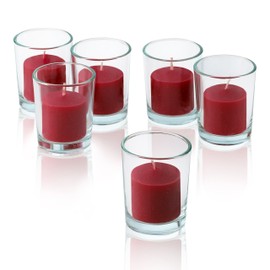 Light In The Dark Red Votive Candles - Box of 72 Unscented Candles - 10 Hour Burn Time - Bulk Candles for Weddings, Parties, Spas and Decorations