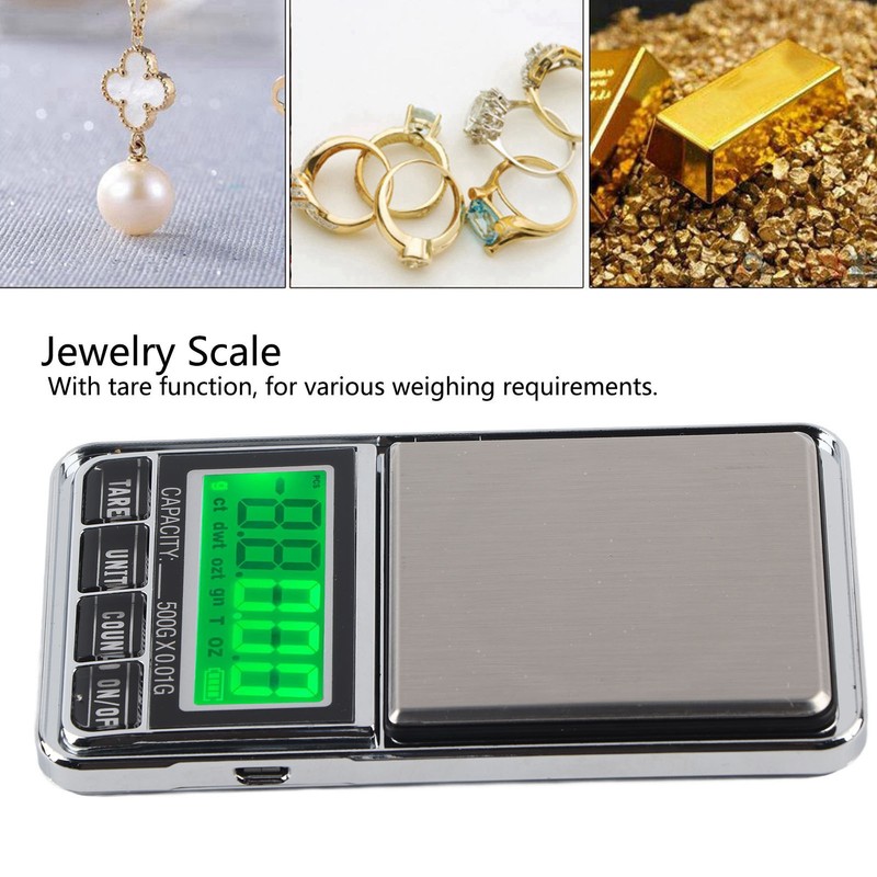 Electronic Jewelry Scale Pocket Digital Carat Scales with Green Backlight