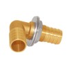 Uenede 2PCS Solid Brass 90 Elbow Barb Bulkhead Fitting 1/2"OD