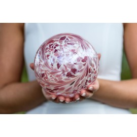 Large Glass Hanging Friendship Ball 15cm diameter, Pink