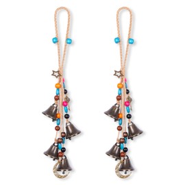 2PC Witch Bells for Home Protection,Christmas Bells for Decoration,Handmade Witch Decor Clear Negative Energies Attract Positive,Bells for Crafts Supplies,Jingle Bell for Home Door Knob