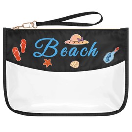 Beach Travel Makeup Bag Beach Lover Gift for Sister Friends Vacation Ocean Beach Themed Gifts Summer Lover Gift Birthday Graduation Gift for Beach Lover Zipper Cosmetic Bag Travel Toiletries Pouch