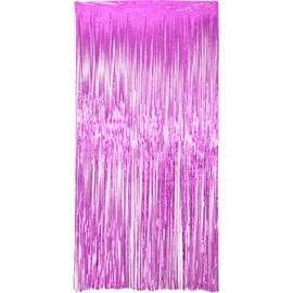 Folat 27586 Party Curtain - Sparkling Pink - 1 x 2 m - Foil Streamers for Wedding, Party, Decoration, Photo Booth and Festivals Stage Decoration