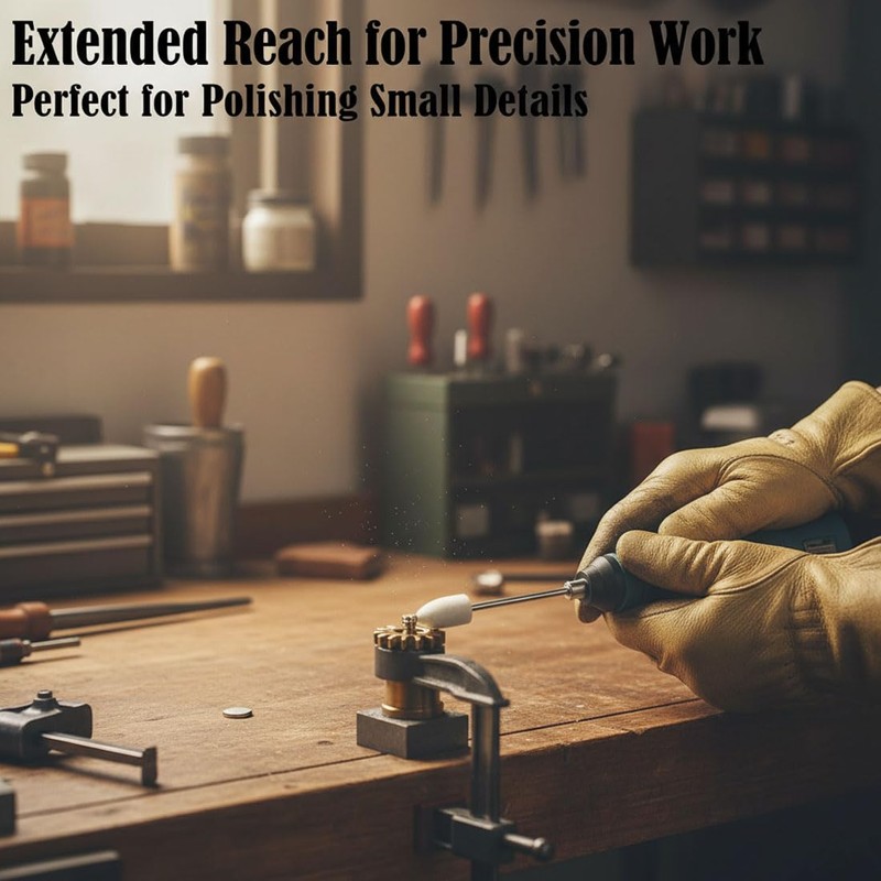 Luo ke 75mm Extra Long Flet Polishing Bits, 1/8'' Extented