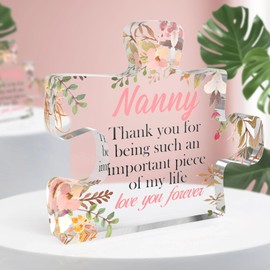 Nanny Gifts from Grandchildren,Great Gifts for Best Nanny Gift Christmas Xmas Valentines Mothers Day Mother's Day Birthday Presents Stocking Fillers,Acrylic Block Puzzle