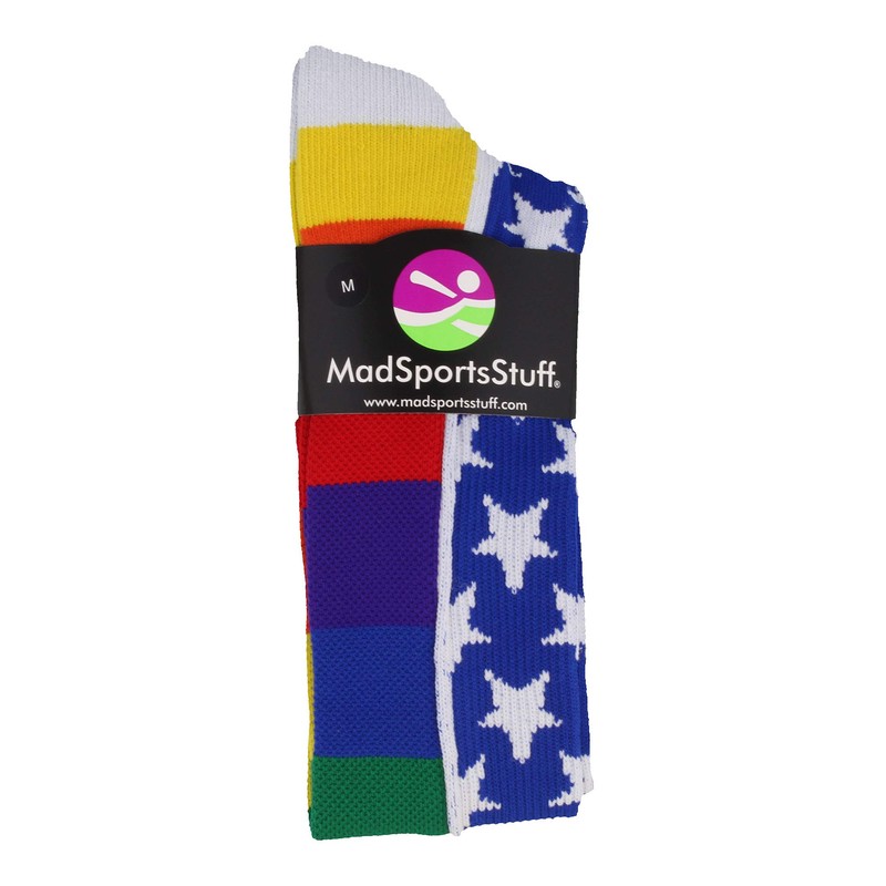 MadSportsStuff Rainbow Pride OTC Socks (Multi, Large)