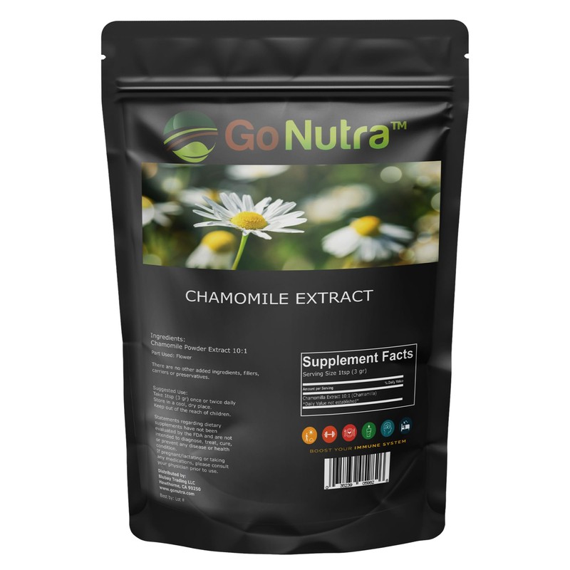 Go Nutra Chamomile Extract Powder 10:1 Strength Apigenin Supplement 8