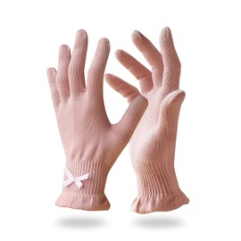 Migliore Wear 2 Pairs Cotton Gloves for Eczema with Touchscreen Fingers, Moisturising Gloves for Dry Hands, SPA, Hand Care, Eczema Gloves for Adults(Pastel Pink-L/XL)