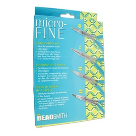 Eurotool Beadsmith Plier Set, Microfine 4 Piece Set with Case