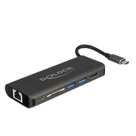 DeLOCK USB-C 3.1 Docking Station HDMI 4K 30 Hz Gigabit LAN and USB PD, 87721
