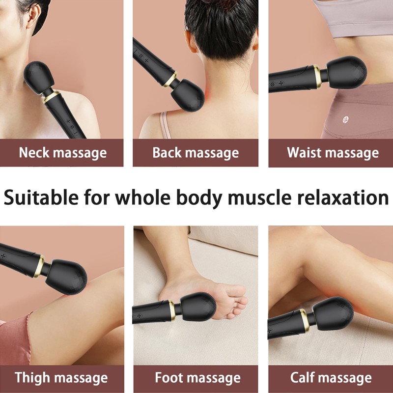 Smmgqeee Handheld Massager-Cordless Vbrating Massagers-Travel-Quiet-Relax Body Muscles-Perfect Back Legs Hand
