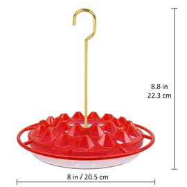 NEWCARLAB Hummingbird Feeders for Outdoors Hanging [Set of 2] 10 oz Wild Bird Feeder with 25 Feeding Ports, Built-in Ant Moat, Leak-Proof, Easy to Clean with Cleaning Brush