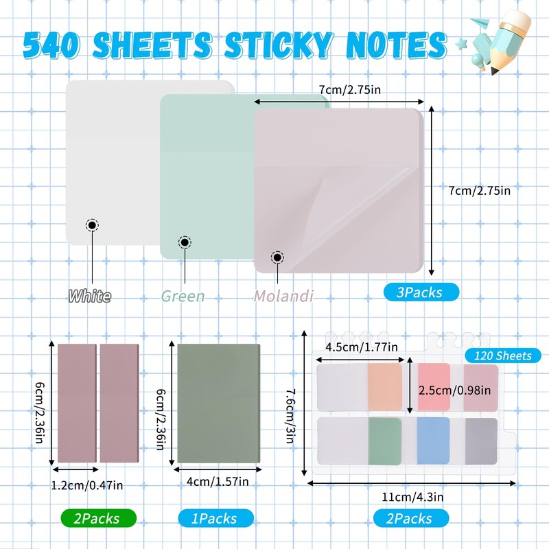 Hoiny Transparent Sticky Notes, Clear Sticky Notes, Waterproof Pastel Sticky