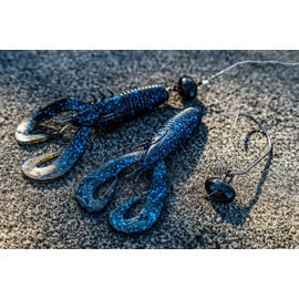 6th Sense Fishing Stroker Craw 3.3 Soft Plastic Flipping Bait (Black N Blue Flake)