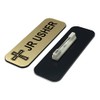 Jr Usher 1 x 3" Name Tag/Badge, Brushed Gold, Cross