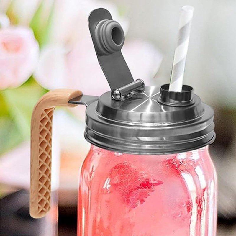 2 Pcs Wide Mouth Mason Jar Stainless Steel Pour Spout