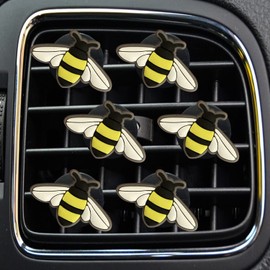 Cute Bee Air Vent Clips, 6 Pcs Bee Car Air Fresheners Vent Clips Car Diffuser Vent Clip Bee Decoration Interior Decor Car Accessories for Women (Ocean, Lemon,Jasmine,Cologne,Peach Flavor)