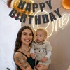 Alainzeo Happy Birthday Banner, Black Glitter Happy Birthday Sign for