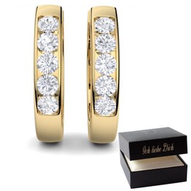 Hoop Earrings Gold Small Earrings Real Silver 925 Gift for Women Girlfriend Her Jewellery Nickel-Free Fashion Jewellery Women's Earrings No Stainless Steel Hoop Earrings Thin Gift Idea FF01VGGG-P,