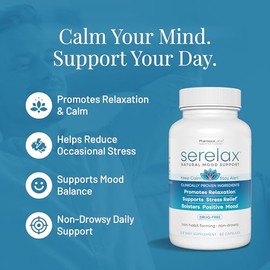 Stress Relief Supplement - Supports Mood & Mental Focus - Feel Calm and Relaxed - Eases Tension & Nervousness - Ashwagandha, GABA, Valerian & L-Theani
