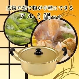 Toyomian RA-9702 Double-Handed Pot, Aluminum Pot, 10.2 inches (26 cm), For Gas Fire