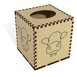 Square 'Cow' Wooden Tissue Box Cover (TB00000481)