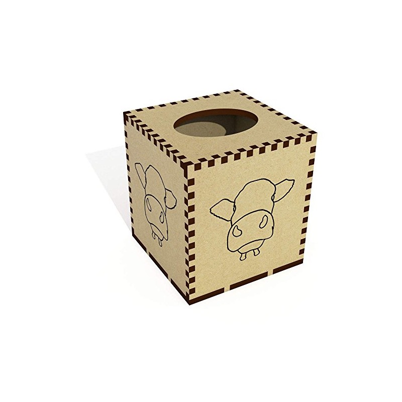 Square 'Cow' Wooden Tissue Box Cover (TB00000481)