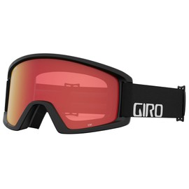Giro Semi Asian Fit Ski Goggles - Snowboard Goggles for Men, Women & Youth - Black Wordmark Strap w/Amber Scarlet/Yellow Lenses