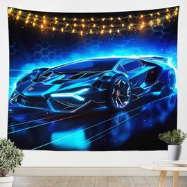Feelyou Boys Tapestry Wall Hanging Sports Race Car Tapestry Wall Art for Bedroom Living Room,Large 59x82 Inches