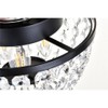 MAKLAINE Contemporary Flush Mount Light, 10 in Round Iron Frame
