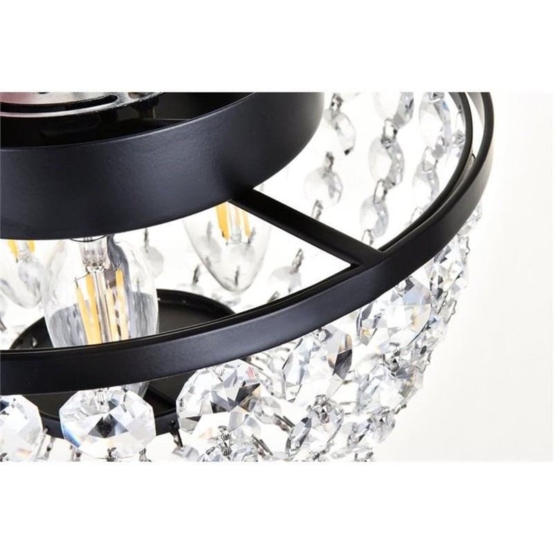 MAKLAINE Contemporary Flush Mount Light, 10 in Round Iron Frame
