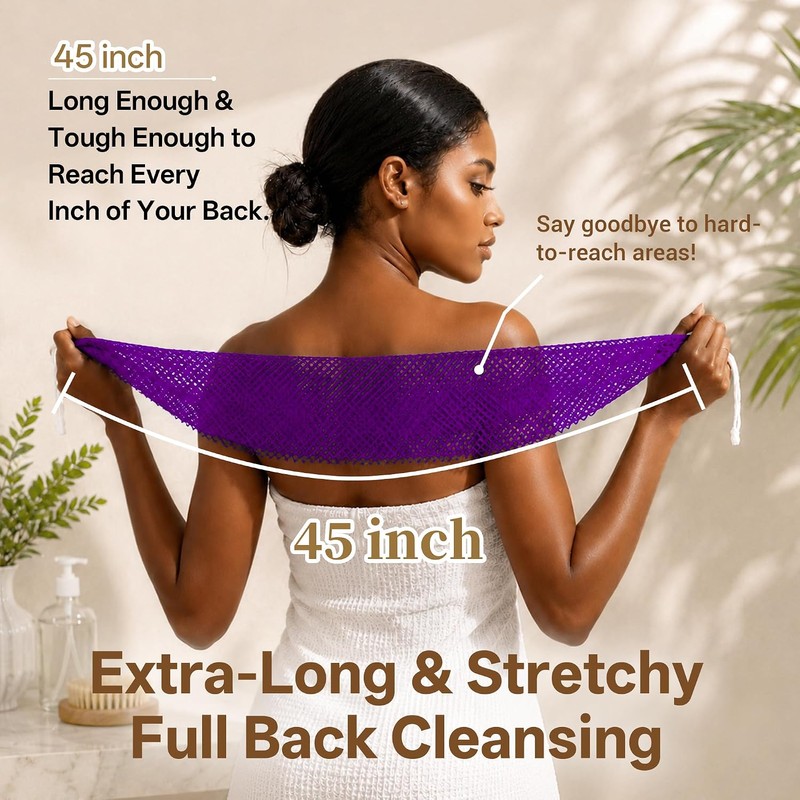 Esponja de red africana exfoliante para la ducha con bolsa