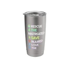 RESCUE SAVE LOVE PET Animal Shelter Volunteer Stainless Steel Insulated Tumbler