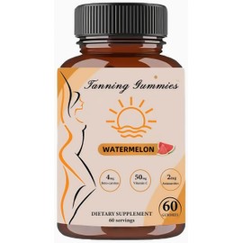 WLLhxyx Tanning Gummies - Daily Gummies with Beta-Carotene & Lycopene & Astaxanthin, Natural Tanning Supplement for Skin Health & Glow, Vegan, Non-GMO, 60 Count (1PC)