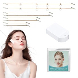 DHWEKU 1 Set Face Lifting Tape, Facelift Sticker Lifting Tapes Face, Instant Invisible Face Lift Sticker, Eye Lift Tape, Make-Up Face Lift Tools, 20 Patches + 8 Lifting Ropes