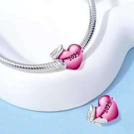 PHCLASY Owl and Heart Graduation Cap Charms Compatible for Bracelets Graduation Jewelry Women's Bead Charms