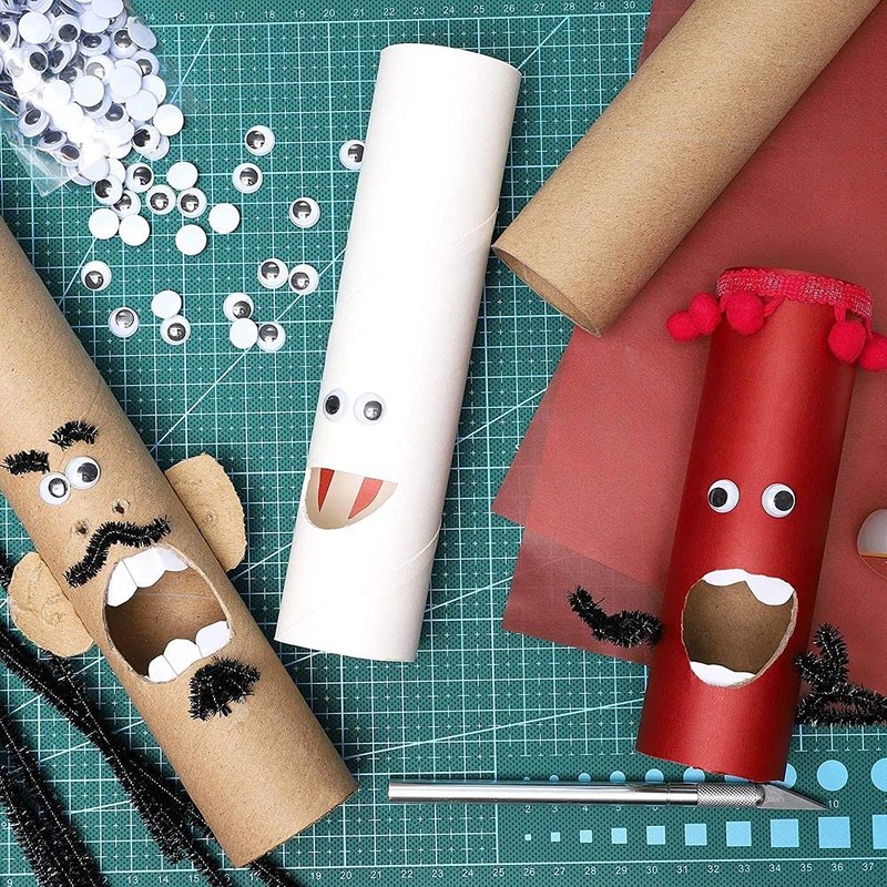 Bright Creations White Paper Cardboard Craft Tube Rolls (50 Pack)