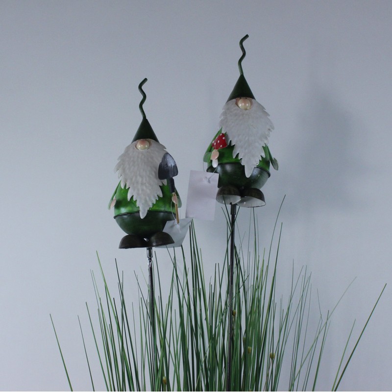 Gnomes On Rods, Connectors and Metal Garden Gnome Gnomes, 2er