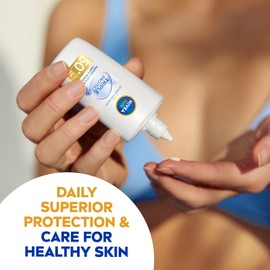 NIVEA SUN Triple Protect Light Sun Fluid SPF50+ (40ml), Face Sun Cream SPF50 with Hyaluron, Protects Against UV, Blue Light and Pollution, Daily Face Sunscreen