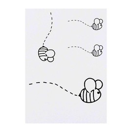4 x 'Bumble Bee' Temporary Tattoos - Water Resistant, Skin-Safe, Non-Toxic Transfers, Mixed Sizes (TO00010496)