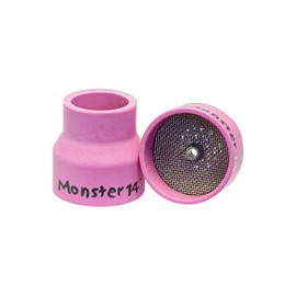 Monster #14 Ceramic Alumina TIG Cup Gas Nozzle for Welding Torch, 7/8" Orifice x 1" Long - 2 Pack
