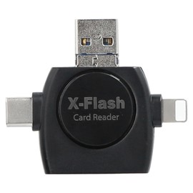 XT60 Mobile Phone Card Reader 4 In 1 OTG Storage Extension for Android Typec IOS Black